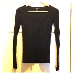 Navy blue long sleeve shirt